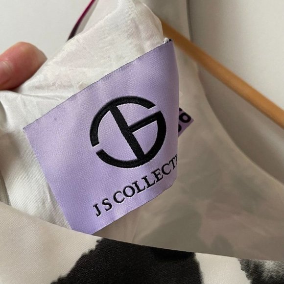 JS Collections Satin Belted Sleeveless Sheath Dress Sz 6 - Picture 8 of 8